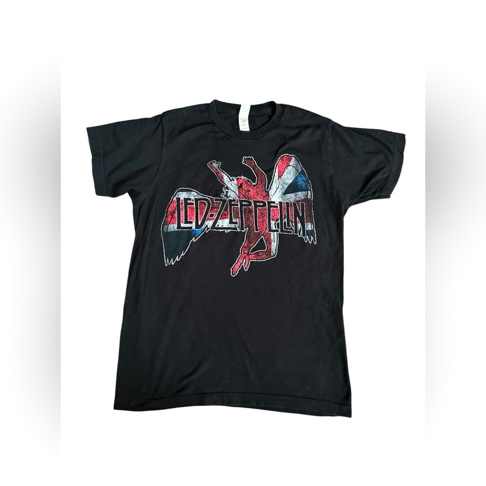 5/$25 Led Zeppelin Swan Song Black Tee Size Small